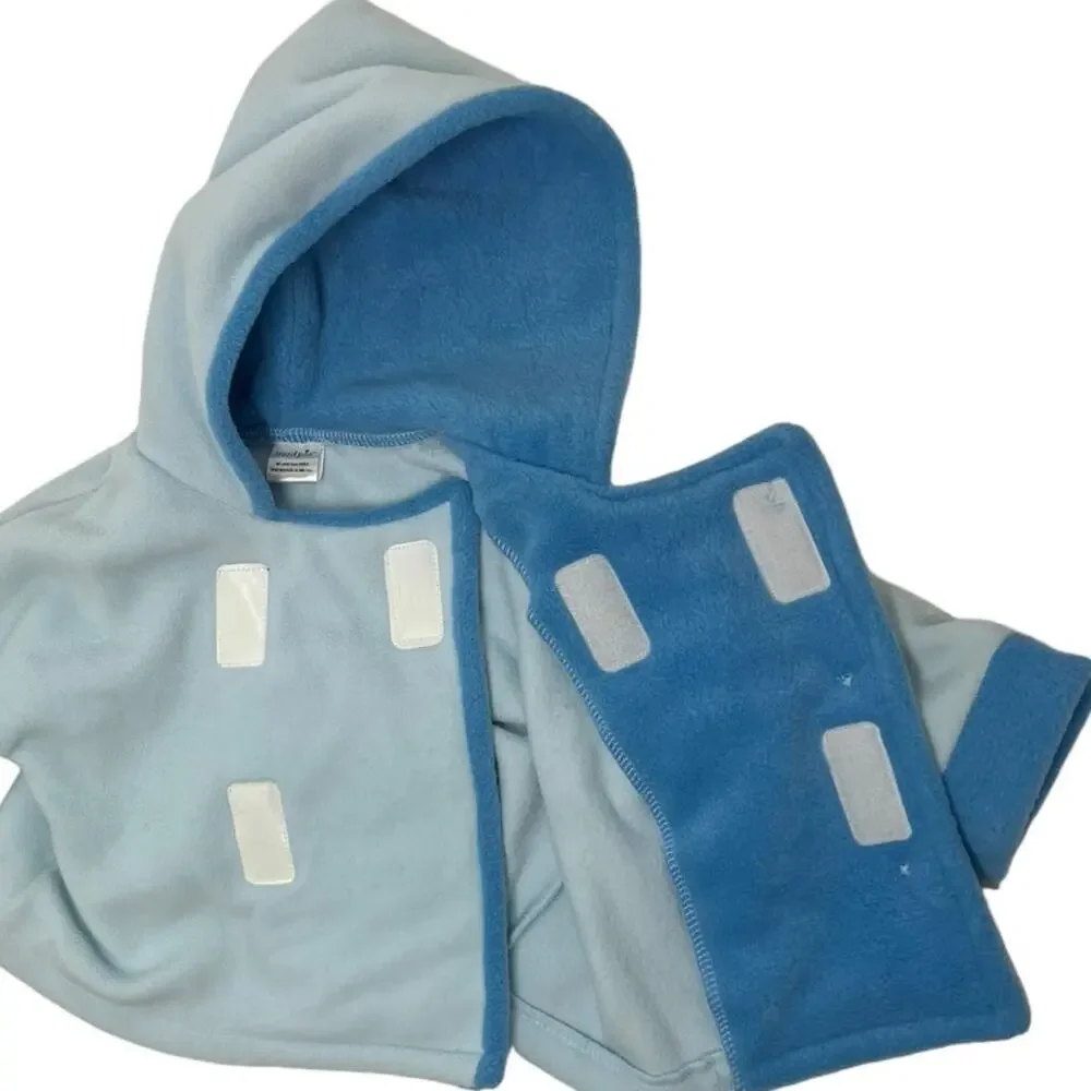 MUDPIE Baby Blue Velcro Fleece Jacket SZ 0-6 Months